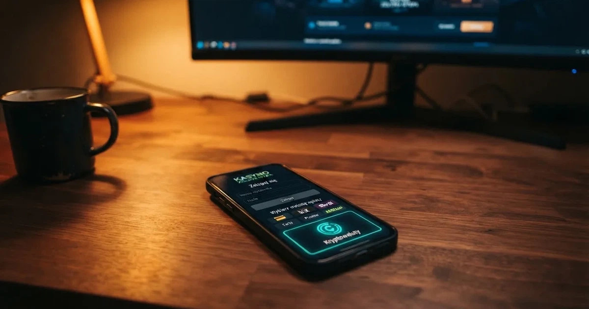 Ekran logowania do konta kasyna online z widoczną opcją wyboru kryptowaluty Binance Coin (BNB) jako metody płatności.